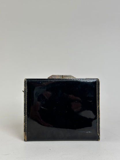 Vintage Givenchy Patent Leather Wallet Black Gold