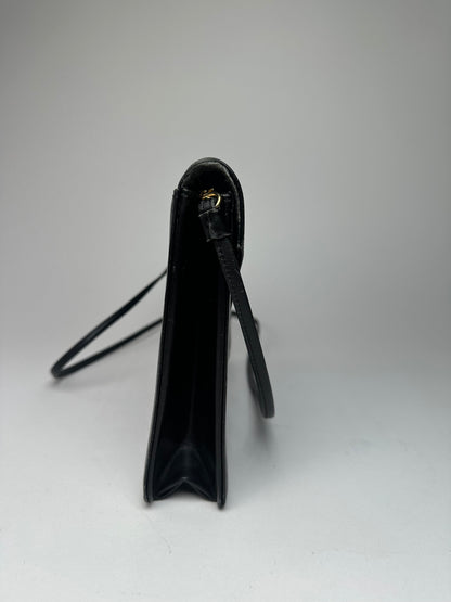 Vintage Givenchy Leather Crossbody Bag Black