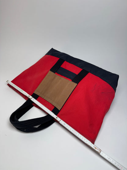 Vintage Marni Canvas Tote Bag Red Black Brown