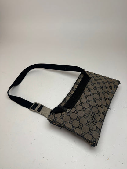 Vintage Gucci Belt / Crossbody Bag Grey brown monogram