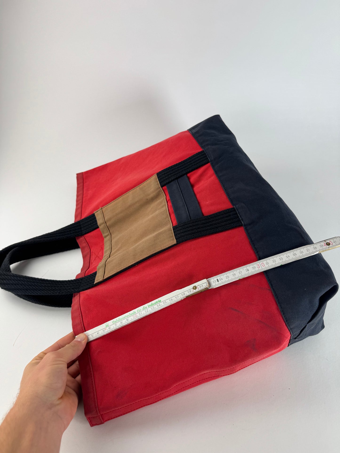 Vintage Marni Canvas Tote Bag Red Black Brown