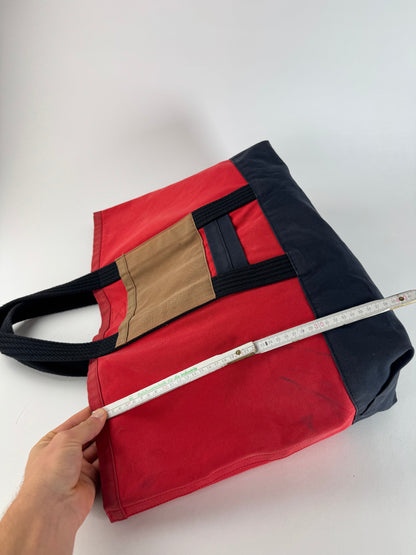 Vintage Marni Canvas Tote Bag Red Black Brown