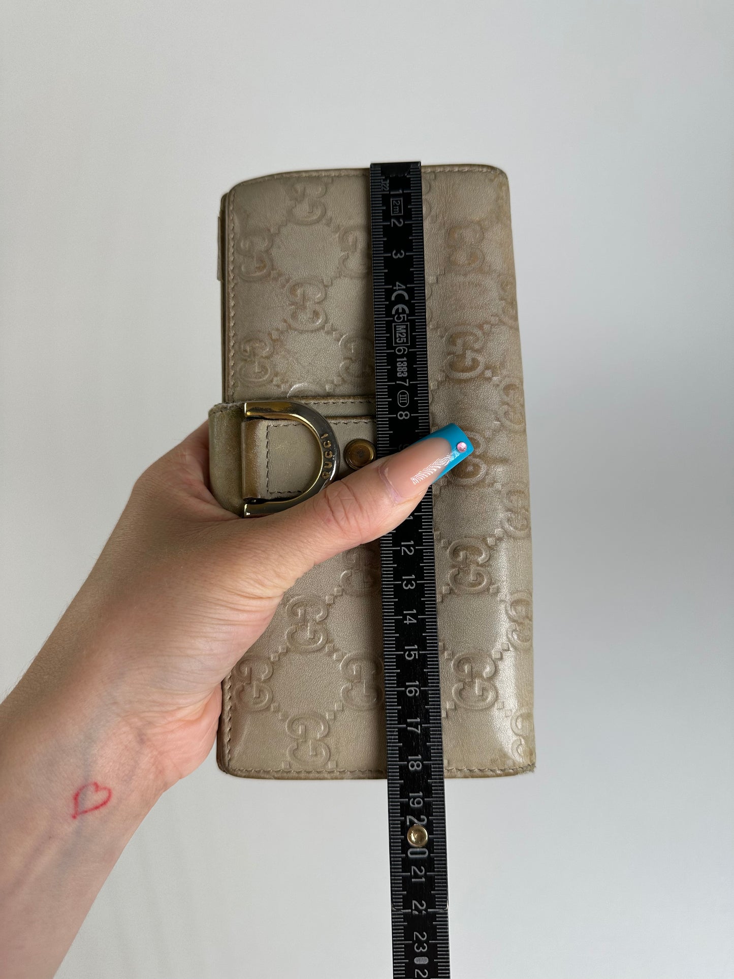 Vintage Gucci GG Monogram Canvas Wallet Beige Brown