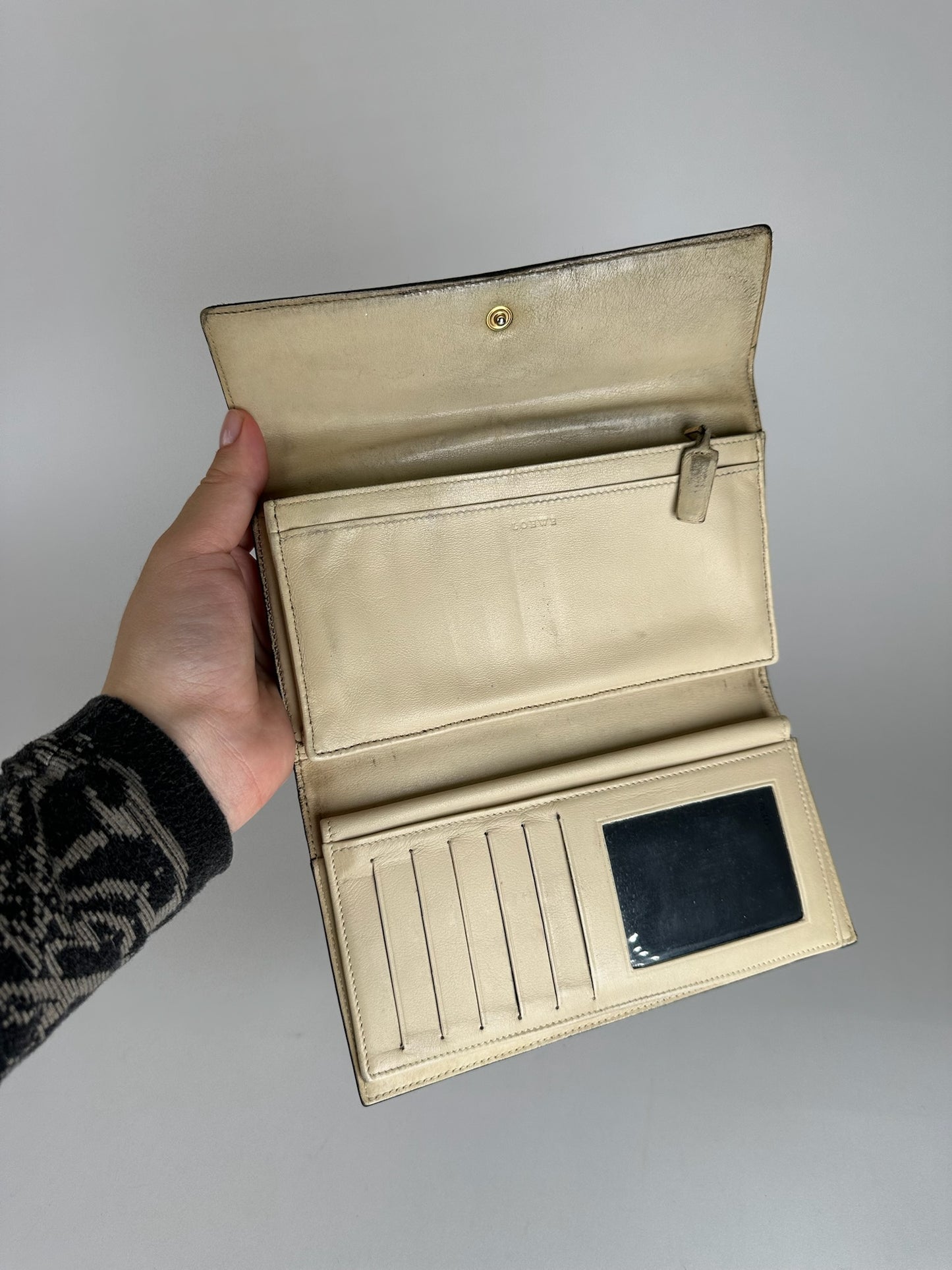 Vintage Loewe Madrid Leather Wallet Black