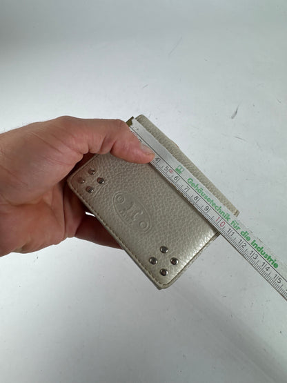 Vintage Celine Leather Card Holder White