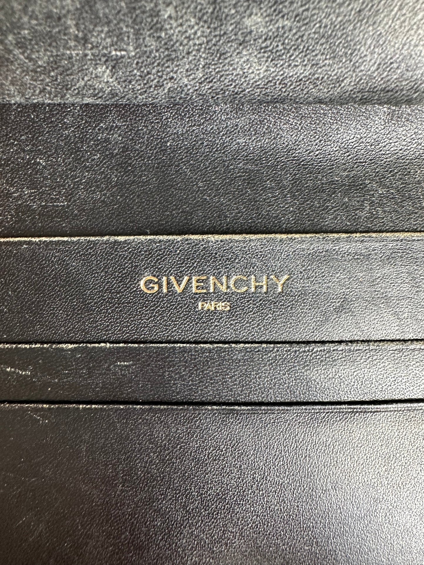 Vintage Givenchy Patent Leather Wallet Black Gold