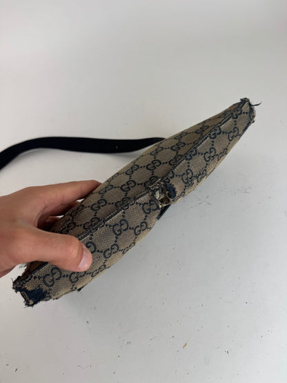 Vintage Gucci Belt / Crossbody Bag Grey brown monogram