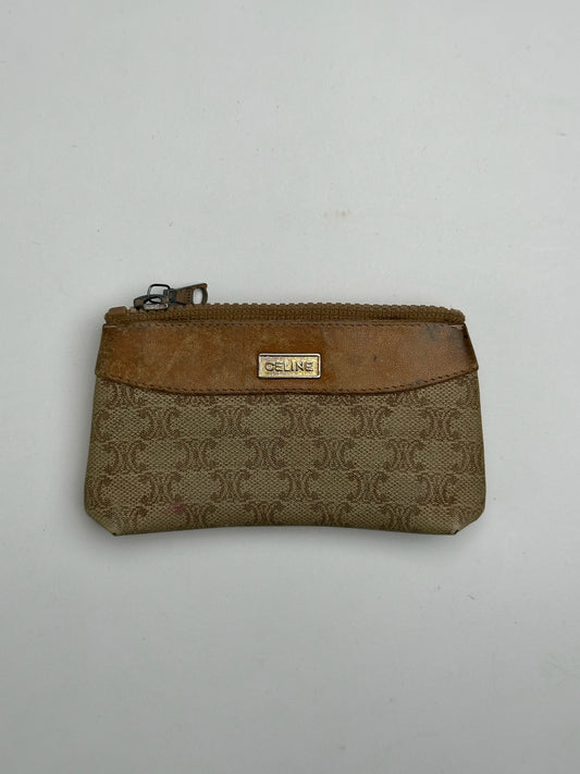 Vintage Celine Paris Leather Case / Card Holder Beige