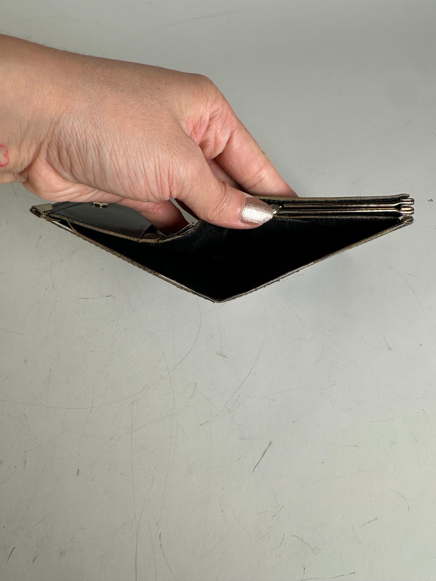 Vintage Givenchy Patent Leather Wallet Black Gold