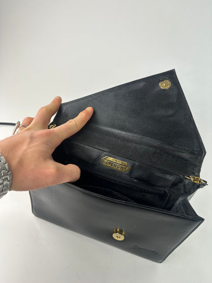 Vintage Givenchy Leather Crossbody Bag Black