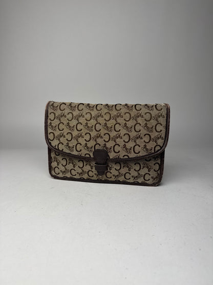 Vintage Celine Macadam Monogram Clutch brown