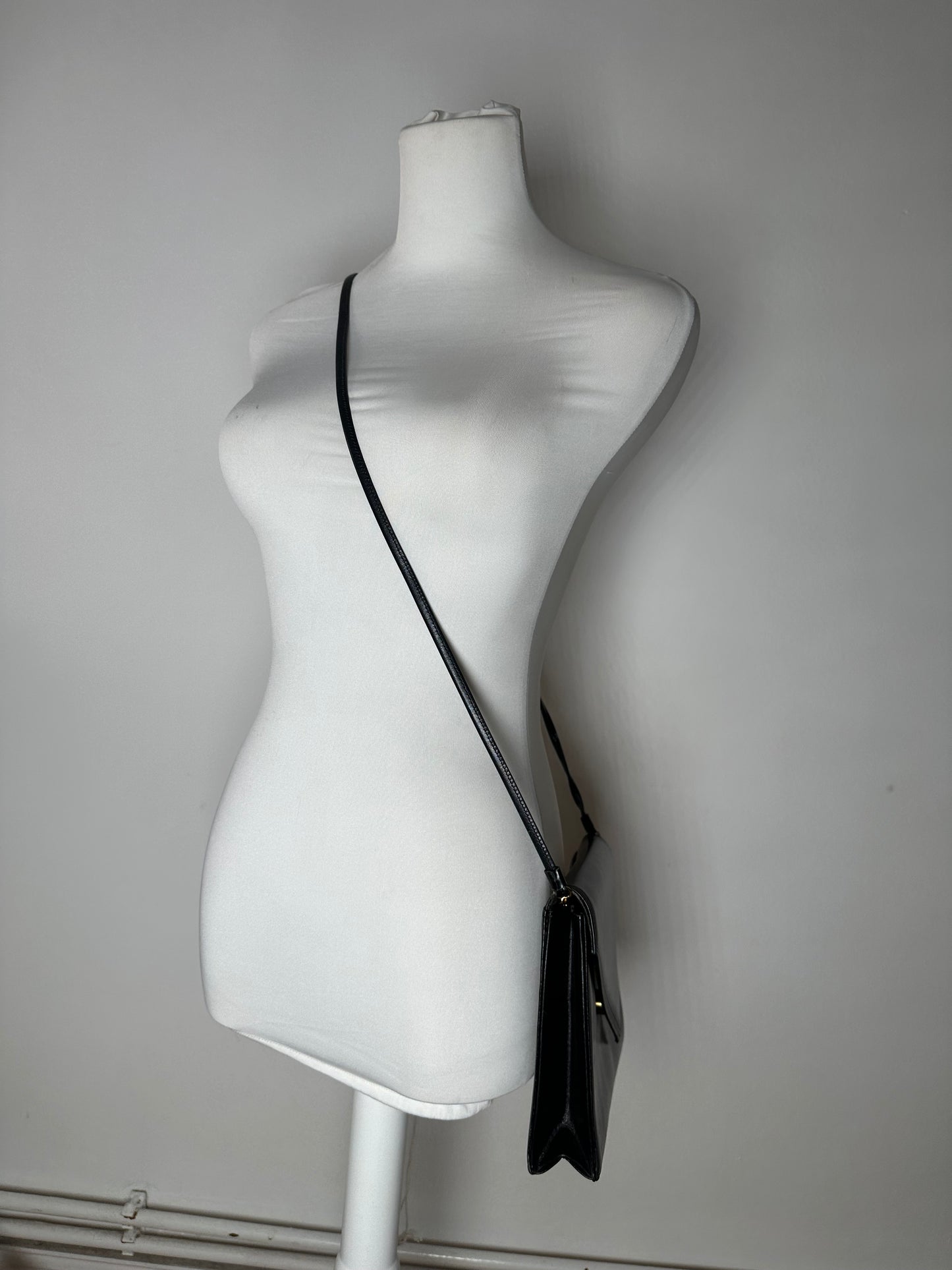 Vintage Givenchy Leather Crossbody Bag Black