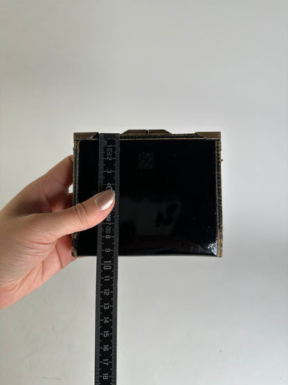 Vintage Givenchy Patent Leather Wallet Black Gold