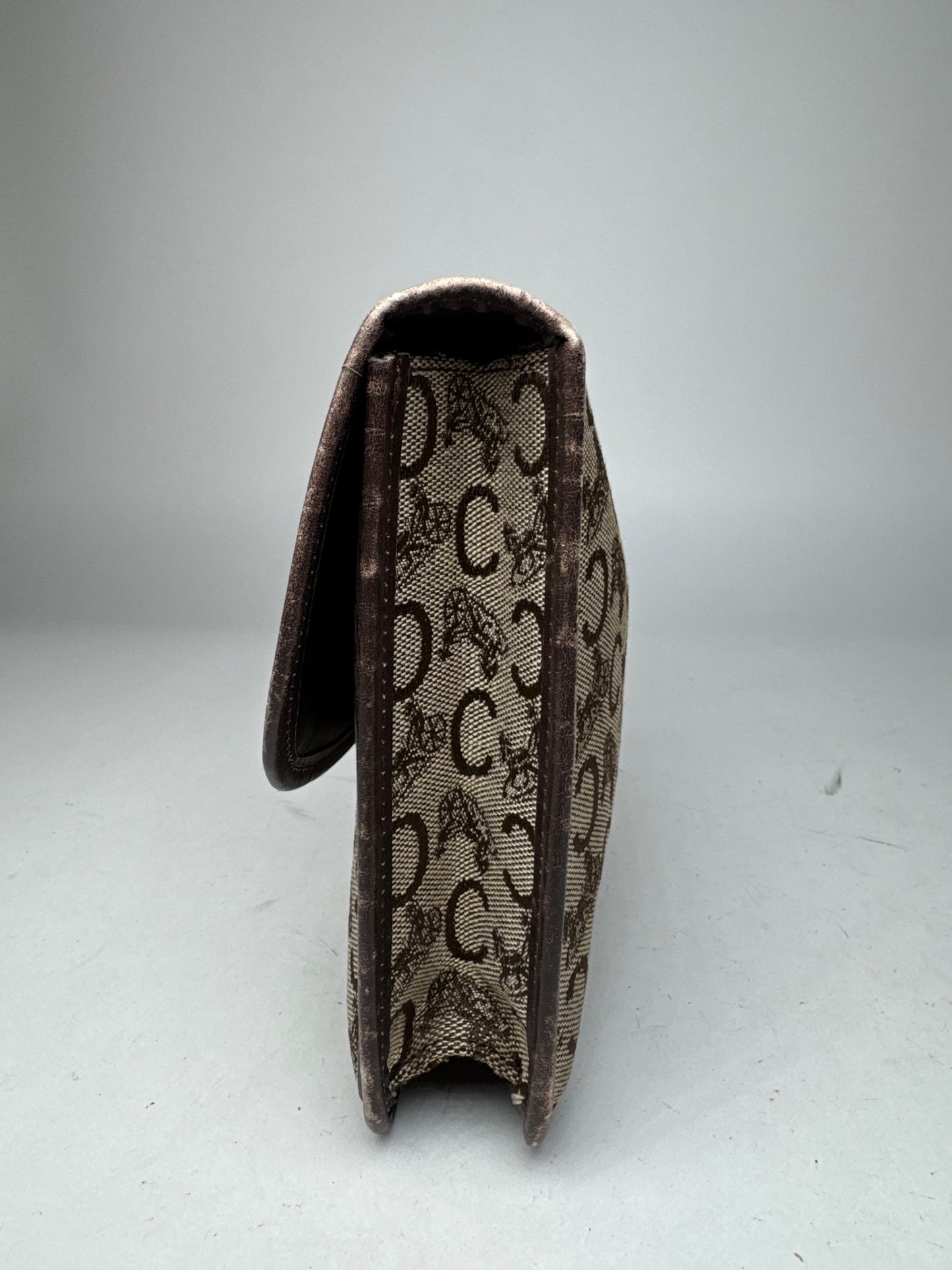 Vintage Celine Macadam Monogram Clutch brown