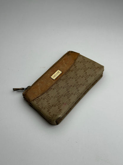 Vintage Celine Paris Leather Case / Card Holder Beige