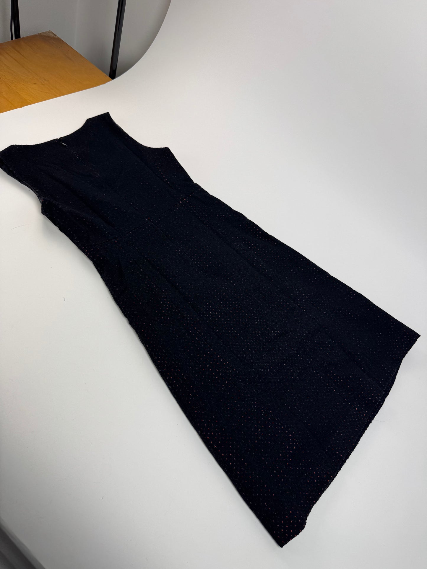 Vintage Balenciaga Polkadot Wool Dress Black Red 38/M