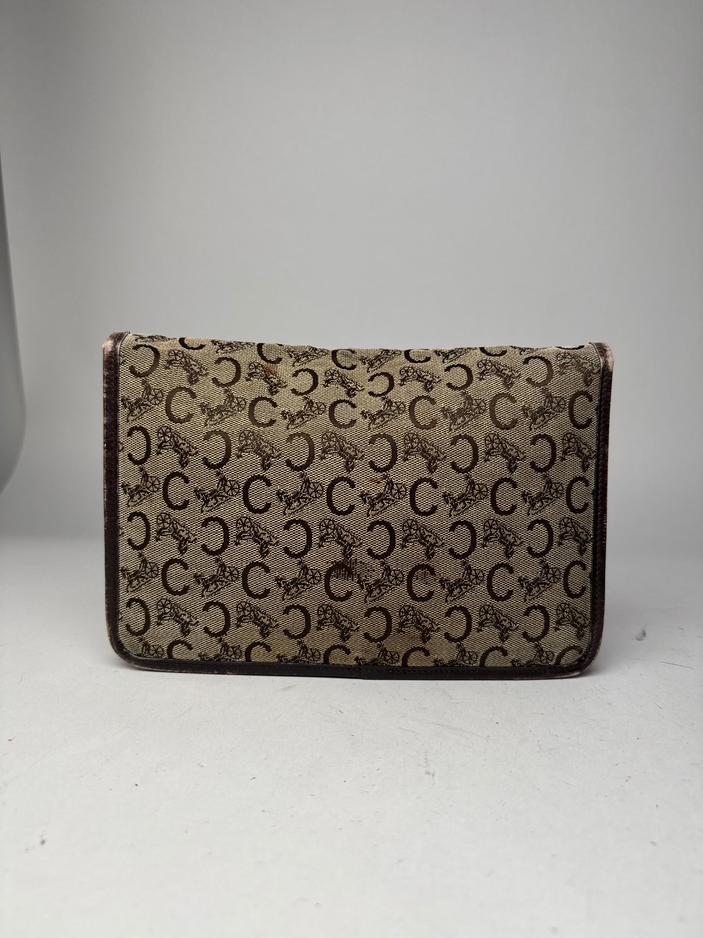 Vintage Celine Macadam Monogram Clutch brown