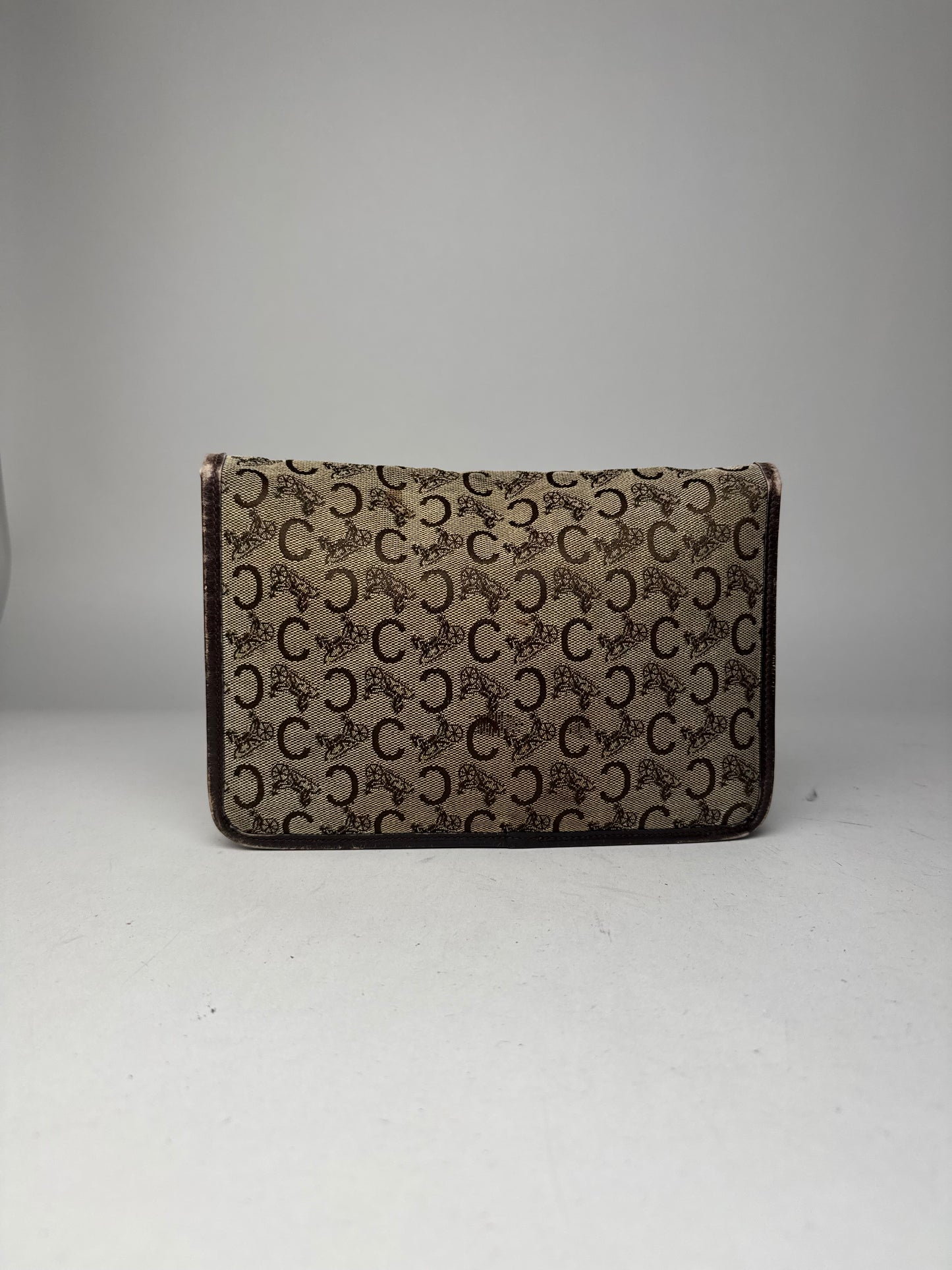 Vintage Celine Macadam Monogram Clutch brown