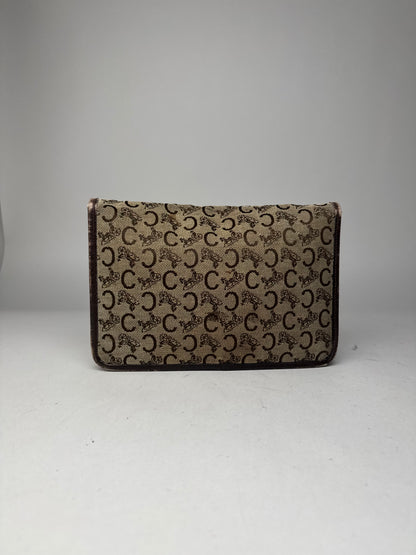 Vintage Celine Macadam Monogram Clutch brown