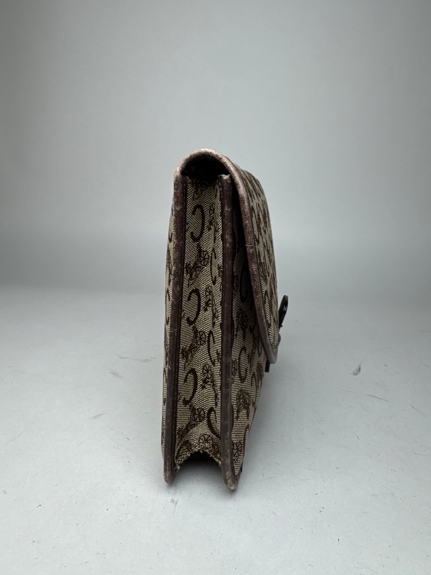 Vintage Celine Macadam Monogram Clutch brown