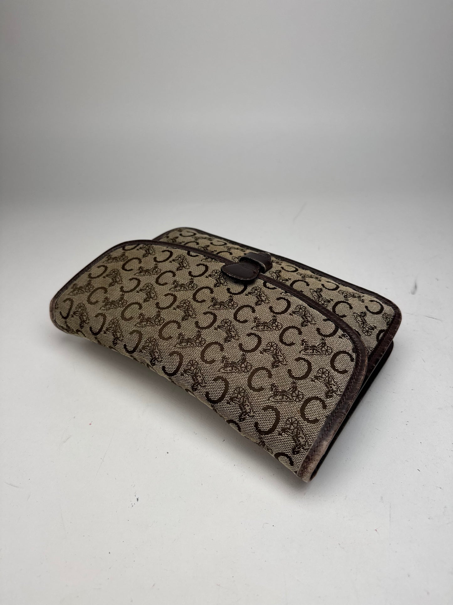 Vintage Celine Macadam Monogram Clutch brown