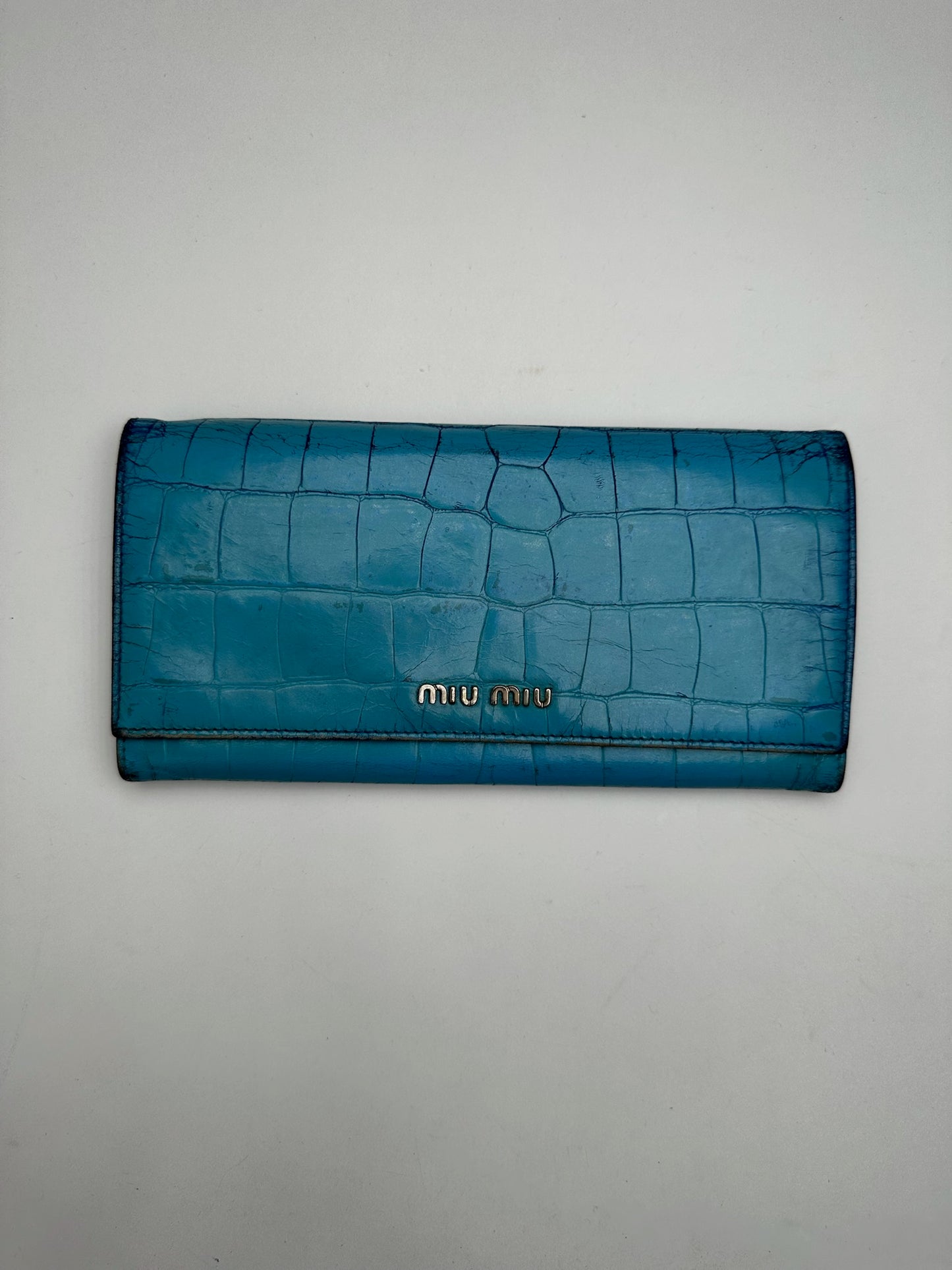 Vintage Miu Miu Leather Wallet Blue