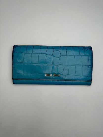 Vintage Miu Miu Leather Wallet Blue