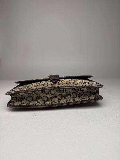 Vintage Celine Macadam Monogram Clutch brown