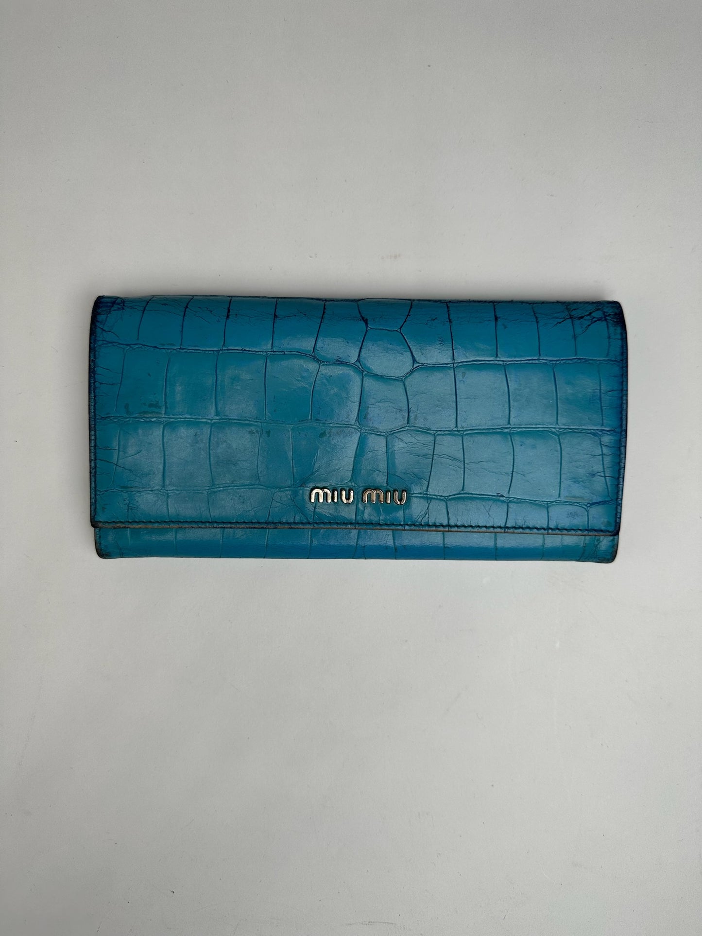 Vintage Miu Miu Leather Wallet Blue
