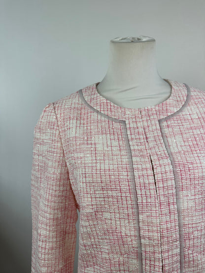 Vintage Courreges Checked Short Coat Pink White L