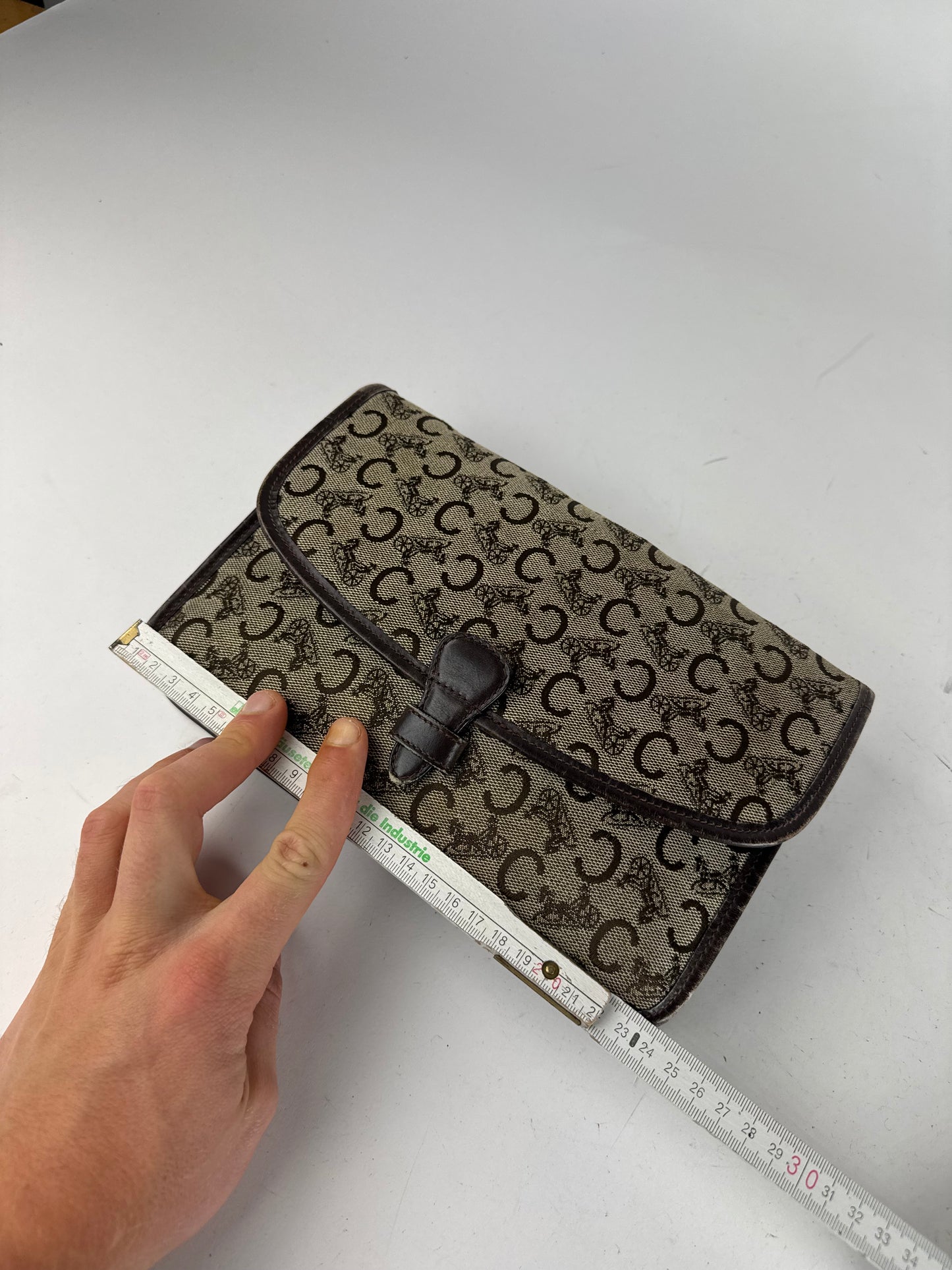 Vintage Celine Macadam Monogram Clutch brown