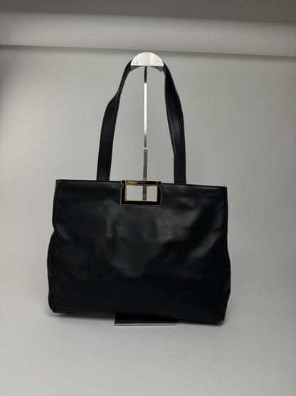 Sac vintage en cuir noir Salvatore Ferragamo