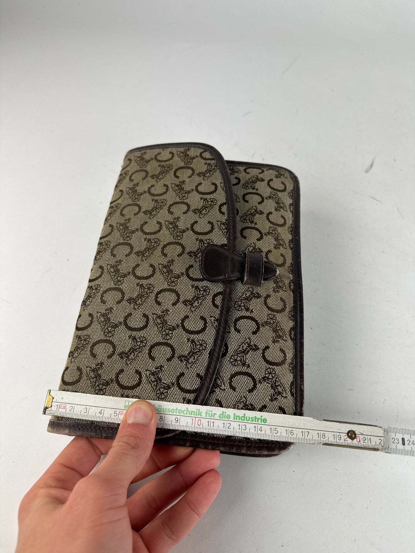 Vintage Celine Macadam Monogram Clutch brown