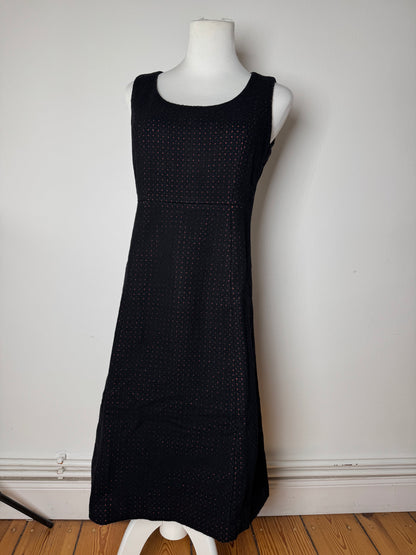 Vintage Balenciaga Polkadot Wool Dress Black Red 38/M