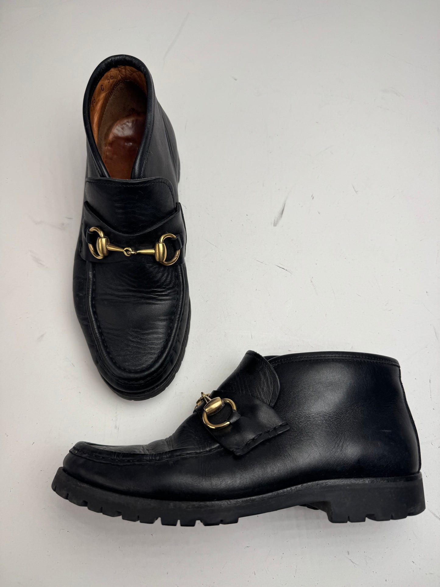 Vintage Gucci Leather Horsebit boots black EU36