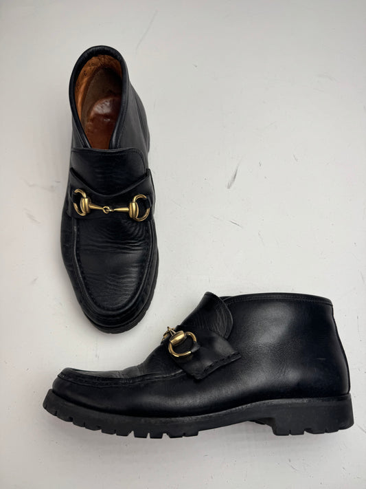 Vintage Gucci Leather Horsebit boots black EU36