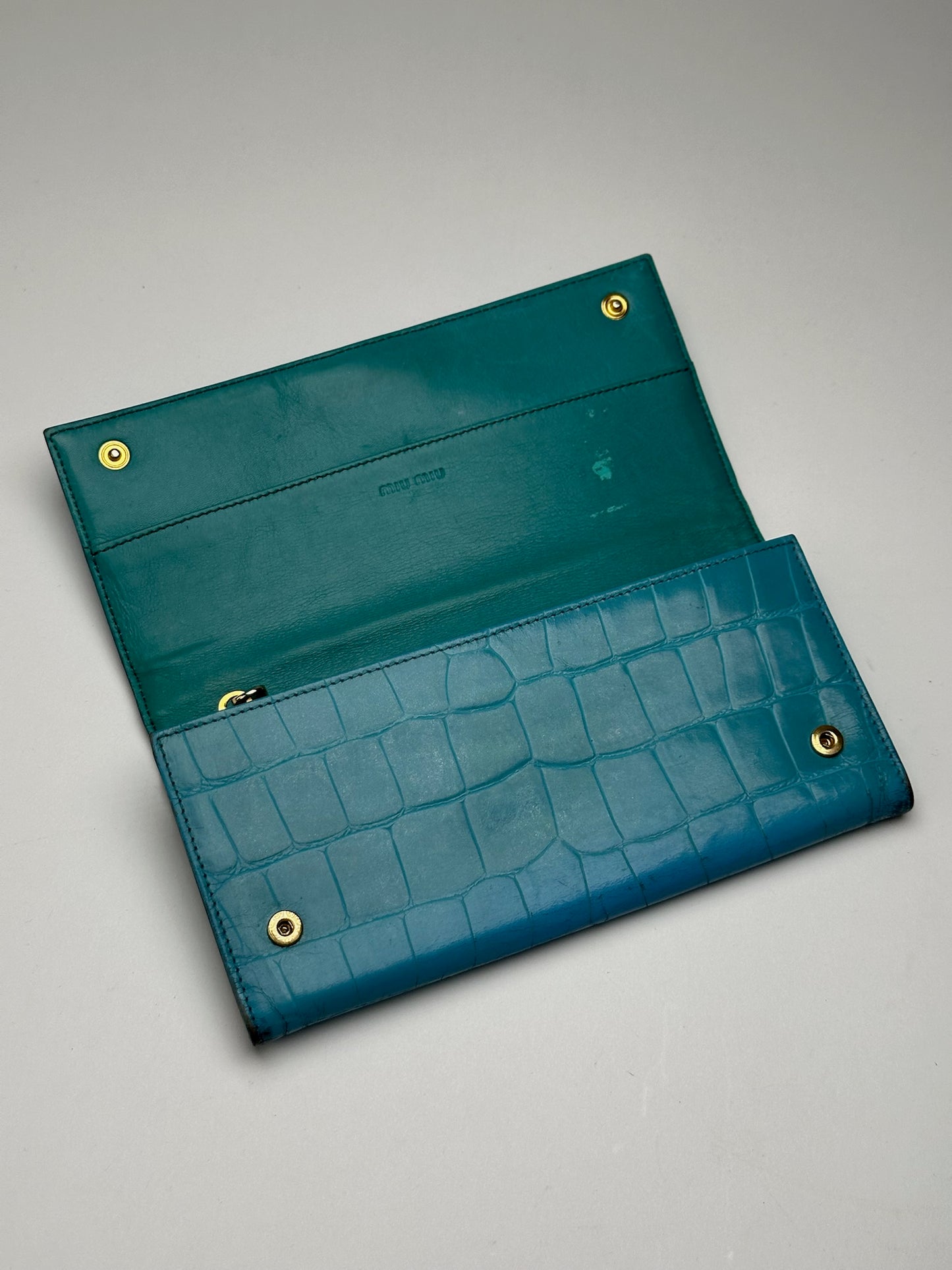 Vintage Miu Miu Leather Wallet Blue