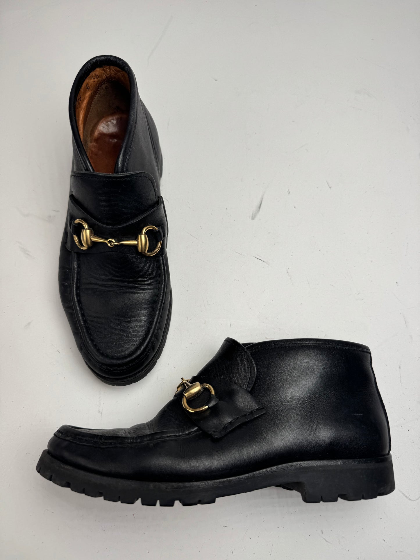 Vintage Gucci Leather Horsebit boots black EU36