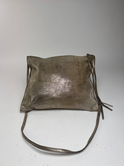 Sac de ville Balenciaga vintage en cuir gris argenté