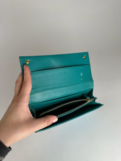 Vintage Miu Miu Leather Wallet Blue