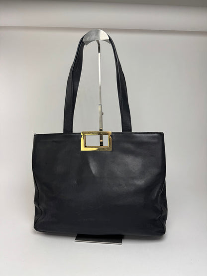 Sac vintage en cuir noir Salvatore Ferragamo