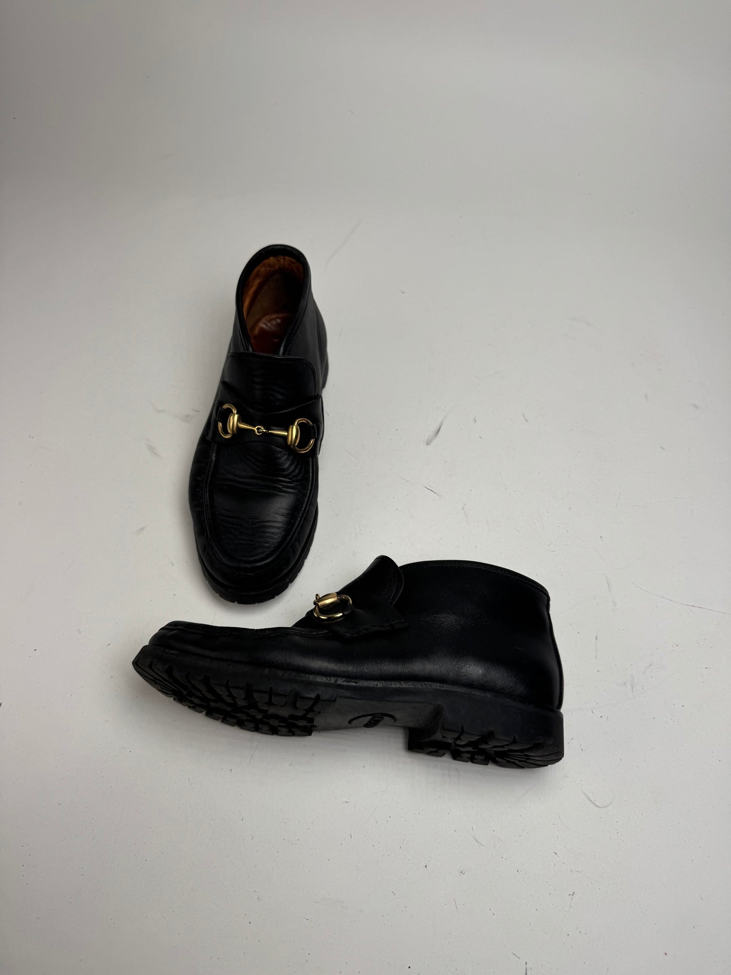 Vintage Gucci Leather Horsebit boots black EU36