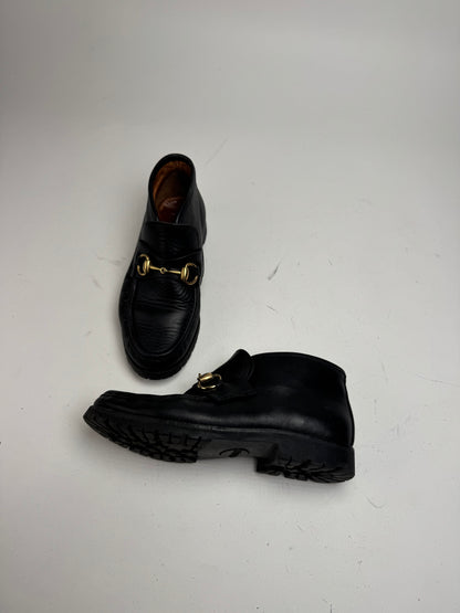 Vintage Gucci Leather Horsebit boots black EU36