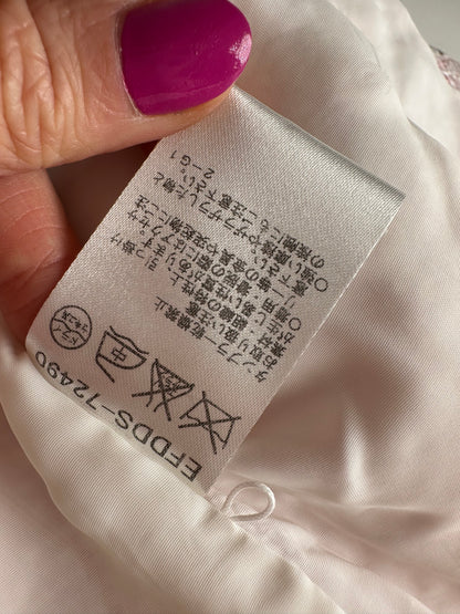 Vintage Courreges Checked Short Coat Pink White L