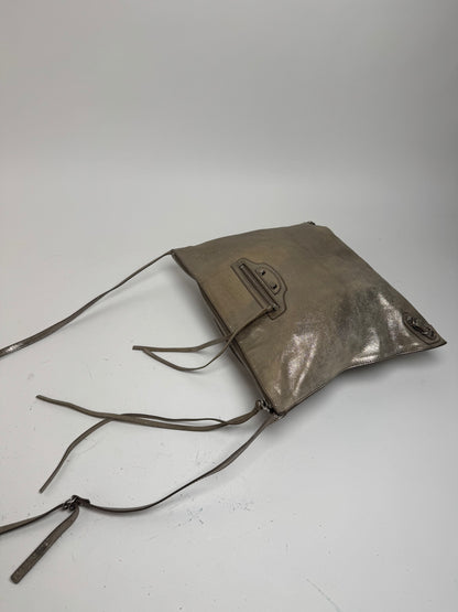 Sac de ville Balenciaga vintage en cuir gris argenté