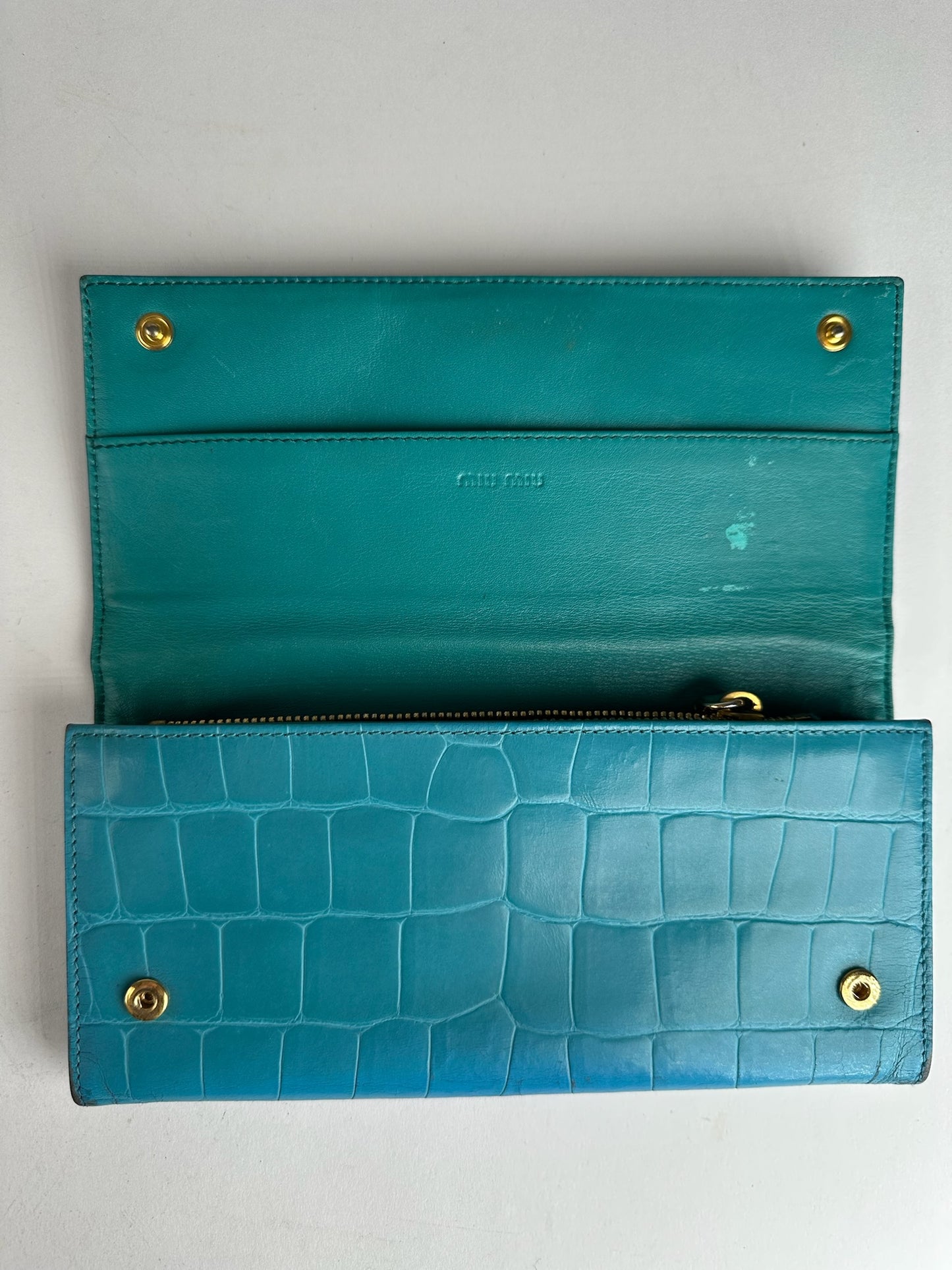 Vintage Miu Miu Leather Wallet Blue