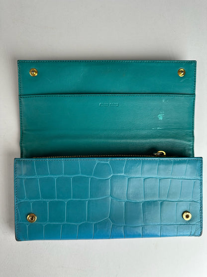 Vintage Miu Miu Leather Wallet Blue