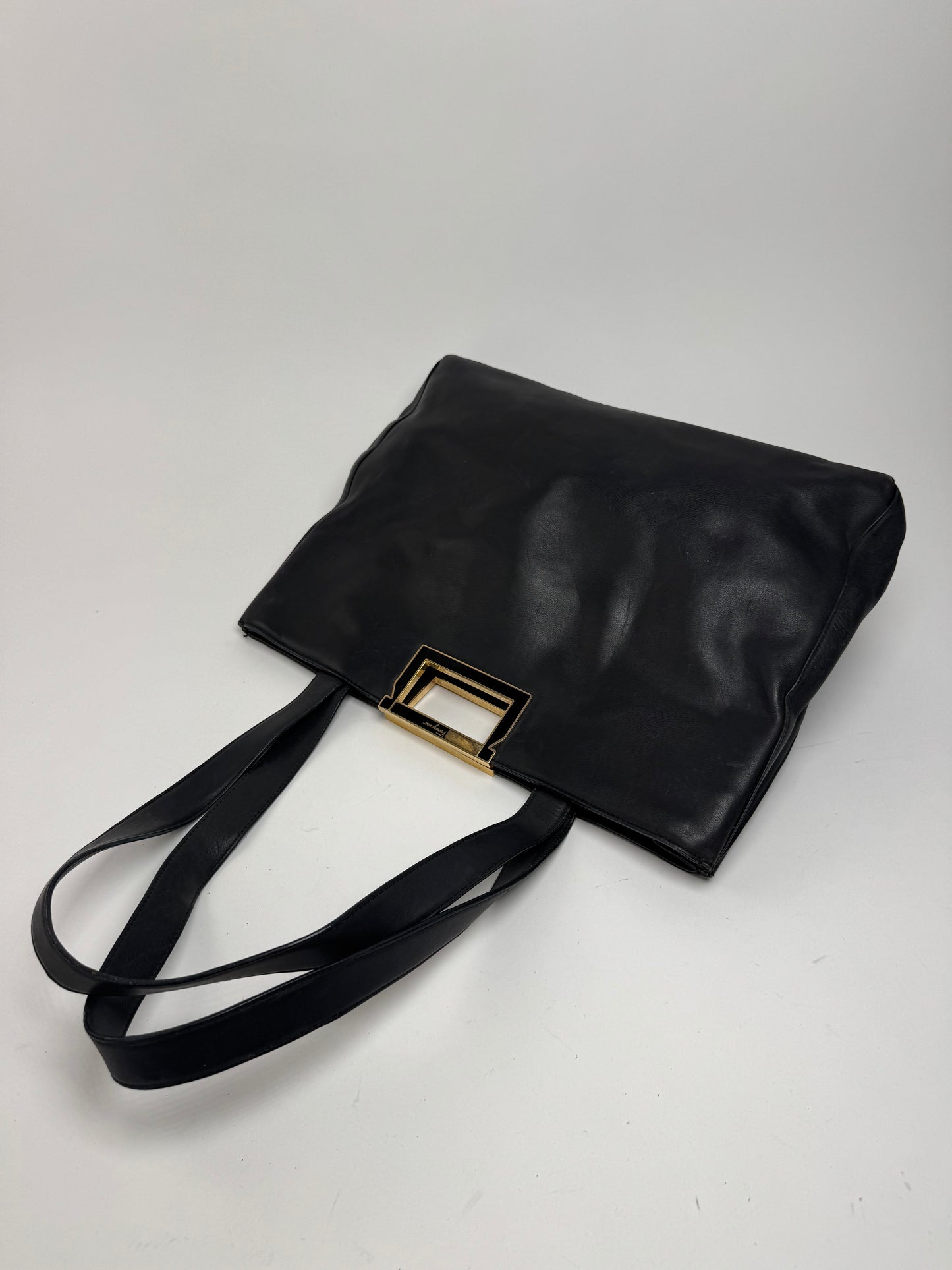 Sac vintage en cuir noir Salvatore Ferragamo