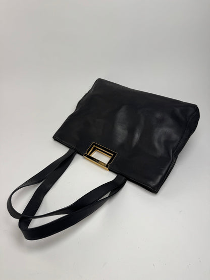 Sac vintage en cuir noir Salvatore Ferragamo