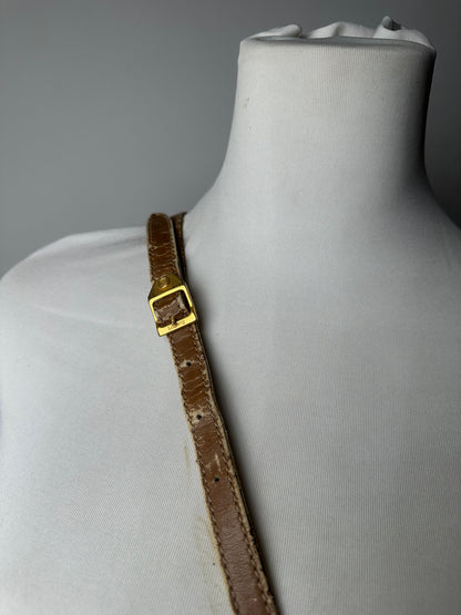 Vintage Loewe Madrid Leather Monogram Bag Camel Brown